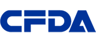 Das Logo der CFDA (China Food and Drug Administration) besteht einfach aus den blauen Buchstaben C,F,D und A.